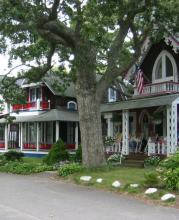 Historic cottage neighborhood in Oak Bluffs MA
