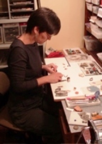 Tamela Wells at work in her Asheville Gallery