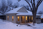 Chautauqua cottage in the snow